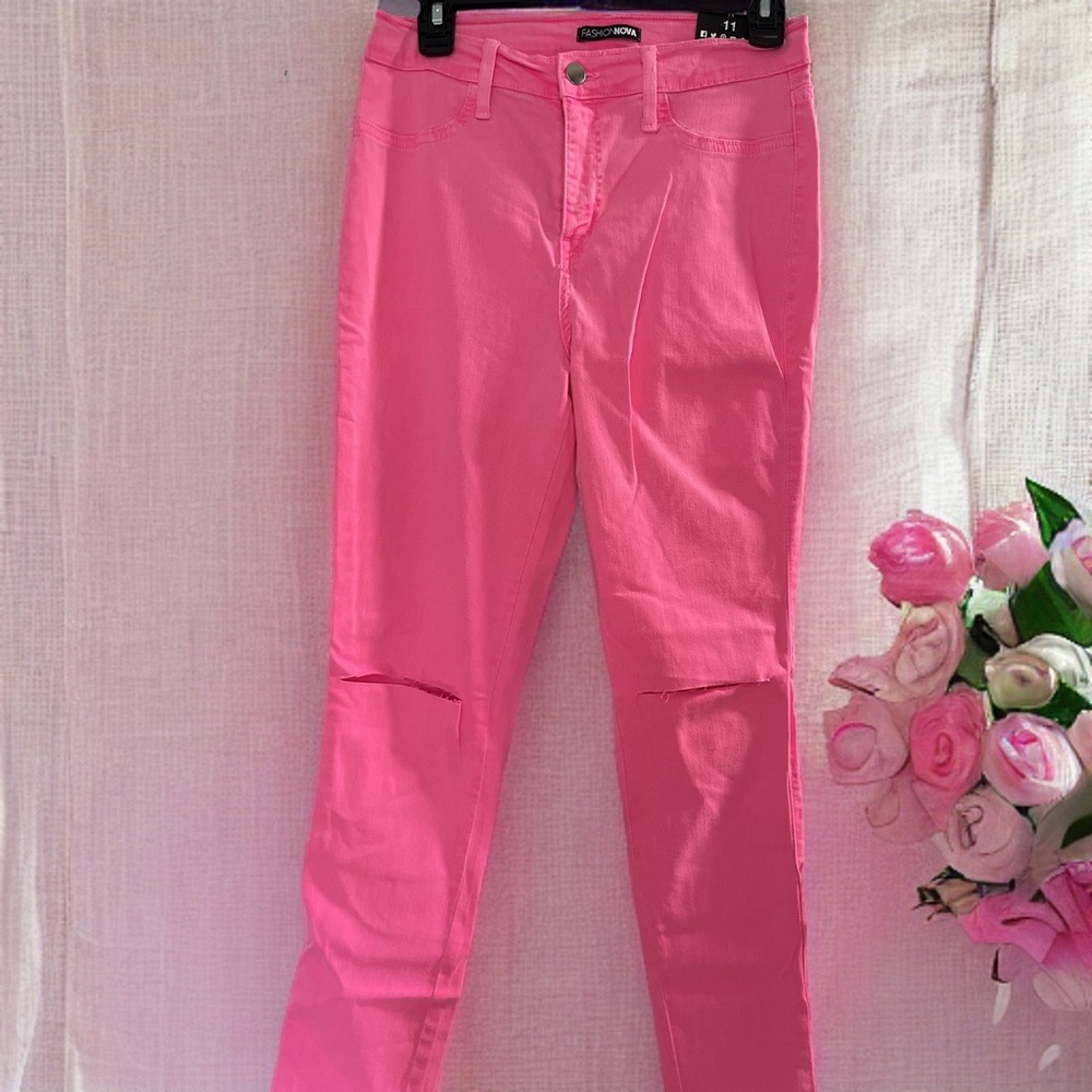 Hot Pink Fashion Nova Skinny Jean Size 11